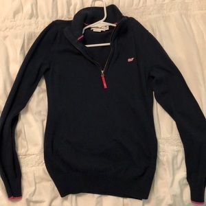 Vineyard vines women’s navy quarter zip sweater